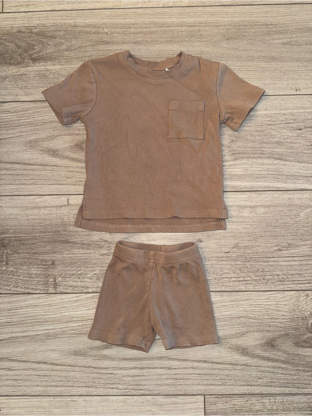 Little Bipsy Boys Ribbed Two Piece Set 12-18M Brown
